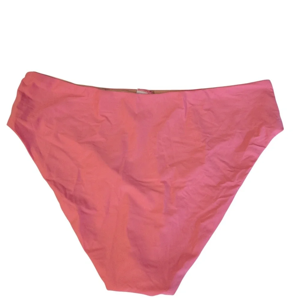 JCrew High-Waisted Bikini Bottom‎ Swim Womens Size 2X Pink Beach Poolside Summer
